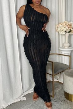 Black Sexy Casual Solid Backless Oblique Collar Long Dress Dresses Long Dress Sleeve, High Split Dress, Chiffon Long Dress, Maxi Dress Collection, Dress Sleeve Styles, Bodycon Dress Parties, Dresses By Length, Hip Dress, Maxi Dress Party