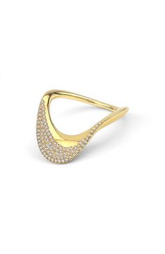 This fluid ring is handcrafted in Istanbul from 18-karat gold and brings rich shine to your finger with its sparkling pavé diamonds. Total diamond weight: 0.24ct. Color: F–G Clarity: VS 18k gold/diamond Made in Turkey >Diamond Guide Modern Yellow Gold Diamond Ring With Pave Setting, Modern Diamond Pave Setting Open Ring, Sparkling Diamond Rings In Yellow Gold, Modern Diamond Ring With Pave Setting In Open Style, Modern Diamond Open Ring With Pave Setting, Diamond Rings In Yellow Gold With Sparkling Details, Modern Open Diamond Ring With Pave Setting, Yellow Gold Diamond Rings With Sparkling Details, Sparkling Yellow Gold Diamond Ring