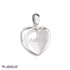 Beautiful and classic, this heart locket charm features places for two photos and a snap-clasp closure. Personalize yours with meaningful engravings and upload your photos to be printed and inserted, or add your own at home. This keepsake charm is available in sterling silver, 18K gold-plated silver, and 10K white or yellow gold and fits our fine-link chains or one of your own.

We will print your photos on your choice of photo-quality paper or sterling silver metal, cut them to fit, and careful Heart Photo, Photo Engraving, Locket Charms, Photo Locket, Photo Heart, Heart Locket, Gold Plated Silver, Locket, Metallic Silver