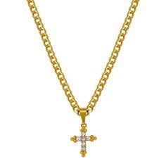 Materials18k gold filled Dimensions18'' chain, pendant 16x11mm*if you would like a different chain or length, please send us an email to hello@vieenbleu.com Dainty Necklace Gold, Jewelry Gold Necklace, Dainty Cross Necklace, Necklace Gold Chain, Dainty Necklaces, Necklace Cross, Mini Cross, Jewelry Dainty, Dainty Gold Necklace