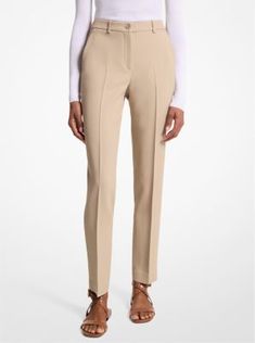 Michael’s signature Samantha pants are a timeless essential. Tailored from double crepe sablé, this pair features belt loops, back welt pockets and a sharp, minimalist fit and feel. Classic Straight Silhouette Pants For Spring, Fitted Bottoms With Straight Silhouette For Spring, Timeless Fitted Ankle-length Pants, Fitted Timeless Ankle-length Pants, Formal Straight Silhouette Bottoms For Spring, Elegant Straight Silhouette Pants For Spring, Formal Spring Bottoms With Straight Silhouette, Timeless Fitted Dress Pants With Belt Loops, Business Casual Spring Pants With Straight Silhouette