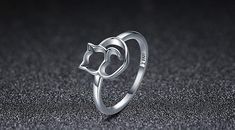 Calling All Cat Lovers... this ring perfectly symbolizes your love for your fur baby. This darling sterling silver ring features a beloved cat encased in heart; just as the fur babies have captured our hearts. Silver Cat Ring, Cat Heart, Silver Ring Designs, Sterling Silver Cat, Fine Silver Jewelry, Cat Ring, Silver Cat, Cat Jewelry, 925 Silver Jewelry