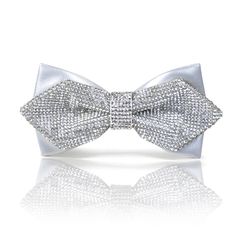 All bow ties and pocket squares are 100% handmade. Adult Size: W5x H2.5inches (W12.6 xH6.3cm) Adjustable Strap fit most of the neck size from 13-23 inches (33-58cm) MATERIAL: White Silver Color Rhinestone, soft silver fabric ☆.FOR RUSH ORDER☆. - please contact us we can help to ship it earlier, or 2-5 working days with an additional postage charge locally in the US. International shipment FedEx can arrive in most of the countries within 2-6 working days. Please note photos are taken by zoom in, Bow Tie Groom, Silver Bow Tie, Bow Tie For Men, Groom Bowtie, Groomsmen Bowtie, Diamond Bows, Tie For Men, Screen Color, Silver Fabric