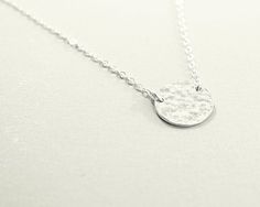 Hammered sterling silver disc necklaceSimple beauty!This classy necklace is made of solid sterling silver.Disc is hammered and measures 0.5 inch (13 mm)Specify necklace length during checkout.Matching earrings: http://etsy.me/1cklezyMy products are not intended for use by children. Moon Real, Sterling Silver Jewelry Cleaner, Minimalist Jewelry Silver, Classy Necklace, Hammered Necklace, Pendant Minimalist, Jewelry Simple, Silver Chain Style, Hammered Sterling Silver