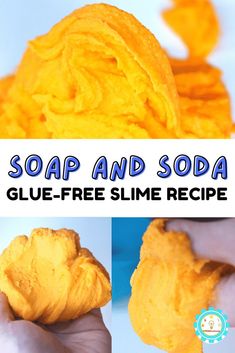 soap and soda glue - free slime recipe for kids to use in the kitchen