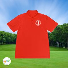 Look sharp on the golf course while also standing up and proudly advocating for people who stutter with this timeless "Golfers Stutter Too" men's polo shirt, designed specifically for golfers who stutter. A portion of proceeds will go to the National Stuttering Association (NSA) support groups -- thanks for supporting Team Stuttering! Made with 100% soft polyester, these men's sport polo shirts are moisture-wicking and snag resistant so that they stay comfy and like new for a long time to come.? Moisture-wicking Polo Collar Golf T-shirt, Collared Golf T-shirt With Graphic Print, Sporty Golf Polo Shirt With Graphic Print, Collared Graphic Print T-shirt For Golf, Moisture-wicking Short Sleeve Polo Shirt For Golf, Moisture-wicking Short Sleeve Golf Polo Shirt, Graphic Print Polo T-shirt For Golf, Graphic Print Polo Collar T-shirt For Golf, Sports Polo Shirts