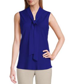 From Kasper, this blouse features:V-neckline with tie front sashSleevelessStraight hemlinePullover constructionPolyesterDry cleanImported. Dillard's, Beautiful Gowns, Petite Size, Neck Tie, Clothing Accessories, Sleeveless Top, Casual Dress, V Neck, Women's Top