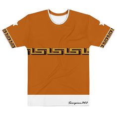 Size: XL Fitted Graphic Print Jersey T-shirt, Fitted Jersey T-shirt With Sublimation Print, Fitted Jersey T-shirt With Graphic Print, Sporty Fitted Orange T-shirt, Wave Brush, Elastane Fabric, The Cross, Scorpion, T Shirt Top