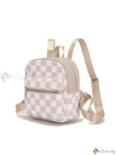 Bird in Bag - Women's Classic American Checkered Backpack Preppy Gingham Backpack, Back To School Gingham Standard Backpack, Back To School Gingham Backpack, Quilted Backpack, Backpack Style, Canvas Backpack, Zipper Bag, Classic Backpack, Classic American