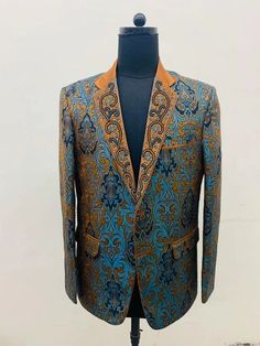 Introducing our Limited Edition hand embroidered Blue Wave Jacket. Only 10 of these beautiful jackets will ever be made. *These are available by preorder only and will be delivered within one month. * #FreebornDesigns #BrocadeSuitJacket Traditional Long Sleeve Embroidered Blazer, Fall Bandhgala With Intricate Embroidery, Elegant Embroidered Multicolor Outerwear, Fitted Embroidered Festive Blazer, Festive Fitted Outerwear With Multicolor Embroidery, Festive Fitted Multicolor Embroidered Outerwear, Long Sleeve Outerwear With Intricate Embroidery For Formal Occasions, Traditional Fitted Embroidered Blazer, Festive Fitted Embroidered Blazer