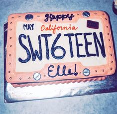 a birthday cake that says, my california sweeten eli