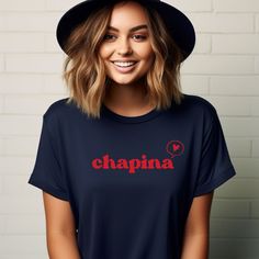 A very cozy shirt for those cute Chapinas.  Makes a great gift for that special someone in your life.   PRODUCT DETAILS AND SIZING *Premium Bella Canvas 3001 tees *100% combed and ring-spun cotton (heather colors contain polyester) *Fabric weight: 4.2 oz (142 g/m2) *Pre-shrunk fabric *Shoulder-to-shoulder taping *Side-seamed *This style is a unisex *Use the size chart included in images *Women are recommended to order one size down for a fitted look *If you are unsure about the size you should order, please refer to the size chart in the pictures or contact us *Sleeves are only rolled for the picture. You can still get the rolled cuffed sleeved look by simply rolling them up! SHIPPING *Depending on where you are located, shipping can range from 2-7 business days CARE INSTRUCTIONS *Machine Casual Tops With Funny Text For Gifts, Crew Neck T-shirt With Heart Graphic As Gift, Cute Screen Print Tops As Gift, Crew Neck Shirt With Heart Graphic For Gift, Crew Neck Shirt With Heart Graphic As Gift, Bubble Heart, Thought Bubble, Thought Bubbles, Heart T Shirt