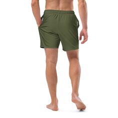 Stay cool this summer with our quick-drying, and breathable swim trunks. Made with multiple pockets and a silky, anti-chafe inner liner.• Fabric composition: (may vary by 5%) 91% recycled polyester, 9% spandex• Liner composition: 92% polyester, 8% spandex• Fabric weight (may vary by 5%): 5.13 oz/yd² (174 g/m²) • Four-way stretch water-repellent microfiber fabric• Anti-chafe mesh inner liner• Swim trunks with elastic waistband with drawcord• Mesh pockets• Swim trunks with small inside pocket for Summer Swim Trunks In Recycled Polyester For Outdoor Activities, Moisture-wicking Recycled Polyester Swim Trunks For Outdoor, Moisture-wicking Swim Trunks For Outdoor Activities, Lightweight Functional Swim Trunks For Outdoor, Outdoor Moisture-wicking Swim Trunks In Recycled Polyester, Functional Lightweight Swim Trunks For Outdoor, Outdoor Recycled Polyester Swim Trunks With Moisture-wicking, Solid Color Beach Activewear With Pockets, Sporty Green Swim Trunks With Side Pockets