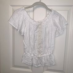 Preppy Lace Top From Nordstrom! Never Worn, Size Small/ Medium!! Dm With Questions! Nordstrom Short Sleeve Tops For Summer, Nordstrom Cotton Summer Tops, Nordstrom White Cotton Tops, White Cotton Nordstrom Tops, Nordstrom Casual Summer Tops, Nordstrom White Spring Top, White Nordstrom Top For Spring, Nordstrom White Tops For Spring, Chic Nordstrom Tops For Spring