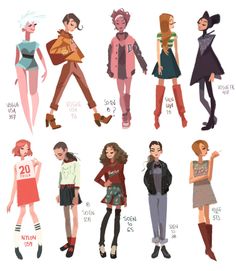 Anna Cattish — Hey! Some magazine girls today. It’s kinda my way... Clothes Sketches, Outfit Ideas Drawing, Fantasy Angel, Anna Cattish, Character Design Cartoon, Fantasy Magic, Character Design Sketches, Model Sheet, Design Websites