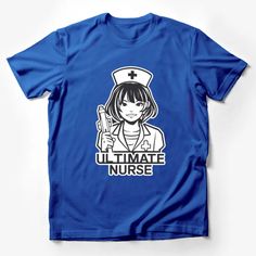 Ultimate Nurse Manga Style Graphic T-Shirt, Anime Nurse with Syringe, Cool Black and White Nurse Tee, Unisex Apparel, Gift for Nurses Male T-Shirt Custom graphic T-Shirt.Customize your color Blue Anime Print Tops For Fan Merchandise, Fandom Short Sleeve Top With Screen Print, Fandom Cotton T-shirt With Short Sleeves, Fandom Short Sleeve Cotton T-shirt, Fandom Cotton Short Sleeve T-shirt, Cotton Short Sleeve Fandom T-shirt, Unisex Character Print T-shirt For Fan Merchandise, Fandom T-shirt With Graphic Print And Short Sleeves, Fandom Graphic Print T-shirt With Short Sleeves