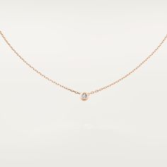 CRB7215600 - Diamants Légers necklace, LM - Pink gold, diamond - Cartier Brilliant Cut Diamond, 18k Rose Gold, Pink Gold, Chain Lengths, Cartier, Pink And Gold, Gold Diamond, Calf Skin, Diamond Cuts