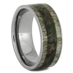 Deer Antler Wedding Band with Camo Print, Size 11-RS11105 - Jewelry by Johan Deer Antler Wedding Band, Deer Antler Wedding, Country Engagement Photos, Camo Wedding Rings, Ring Armor, Antler Wedding Band, Antler Wedding, Unique Mens Rings, Engagement Photos Country