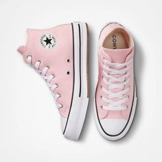 Brand New Girls' Grade School+1.5=Womens Size Light Pink Converse, Pink Chucks, Cute Converse Shoes, Cute Converse, Pink High Tops, Rainbow Sneakers, Preppy Shoes, All Star Shoes, Pink Converse