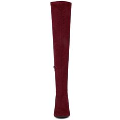 Our pointed toe over knee high boots have three colors (black/burgundy/leopard), featuring a plush fit courtesy of the thigh high design, and offer a neutral base for all of your outfits. Over Knee High Boots; Stiletto Heels; Pointed Toe; Side Zipper; Vamp: Faux Suede; Outsole: Rubber; Heel: ABS Heel Height: 3 1/8 inches. Burgundy Knee-high Winter Boots, Burgundy Knee-high Boots For Winter, Winter Knee-high Burgundy Boots, Chic Burgundy Knee-high Boots, High Design, Womens Stilettos, Rubber Boot, How To Stretch Boots, Buckle Boots