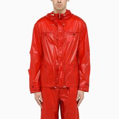 Lightweight red nylon jacketComposition: 100% Polyamide Red Nylon Hooded Track Jacket, Hooded Red Nylon Outerwear, Red Hooded Nylon Outerwear, Red Nylon Outerwear For Outdoor, Red Hooded Nylon Windbreaker, Red Nylon Hooded Jacket For Fall, Red Nylon Track Jacket For Outdoor, Red Hooded Jacket For Spring Outdoor, Red Long Sleeve Nylon Windbreaker