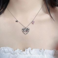 Description: Bowknot Heart Pendant Necklace Specifications:Material: crystal, cubic zirconia, copperColors: silverSize: 40 cm + 5 cm extWeight: 3 g/pcs Show off your playful side with this charming Bowknot Heart Pendant Necklace! With a delicate bowknot design adorning a heart-shaped pendant, this necklace is sure to make a statement. Catch compliments and hearts with this unique accessory. (Heart eyes emoji) Heart-shaped Alloy Necklaces For Mother's Day, Mother's Day Heart Pendant Alloy Necklace, Pink Alloy Necklaces For Valentine's Day, Silver Alloy Heart Pendant Charm Necklace, Alloy Heart Pendant Necklace For Gift, Heart Pendant Necklace In Alloy As Gift, Alloy Heart Pendant Necklace As Gift, Gift Heart Pendant Necklace In Alloy, Mother's Day Heart Pendant Alloy Jewelry