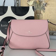 This Is Guaranteed 100% Authentic Kate Spade Bag Purchased At A Store In The Us With The Tag Attached. Buy With Confidence! Measurements 10.16" W X 7.2" H X 3.6" D Features Strap Drop: 22" Foil Embossed Logo Closure Type: Flap With Magnetic Snap Closure Dust Bag Included: No Interior: Back Zip And Front Slip Pockets Materials Pebbled Leather Lining: Two Way Script Logo Lining Imported Style Number Kc465 Logo Line, Tea Rose, Script Logo, Tea Roses, 6 D, Rose Color, Embossed Logo, Kate Spade Bag, Leather Handbag