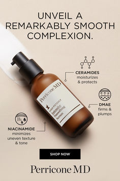 The Perricone MD High Potency Intensive Smoothing Serum features niaciamide to minimize the look of imperfections & diminish dullness. Also formulated with skin-firming DMAE & moisturizing ceramides. Perricone Md, Skincare Tips, Get High, Skin Firming, Skincare Routine, Serum, Moisturizer, Skin