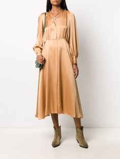 Shop brown Forte Forte long sleeve dress with Express Delivery - Farfetch