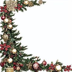 a christmas tree with ornaments and bells on it's sides, in front of a white background