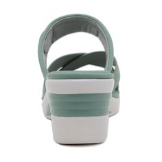 Elevate your style and comfort with our Siketu Tetra Cushioned Wedge Sandals. These dusty green sandals feature a cushioned wedge for all-day support, making them perfect for both casual and dressy occasions. Add a touch of sophistication to any outfit with the sleek design and comfortable fit. 2.36'' heel Slip-on PU upper Synthetic Arch support footbed™ Cushioned Insole™ Anti-skid rubber sole Green Leather Wedge Sandals For Vacation, Green Sandals With Arch Support For Spring, Green Platform Sandals With Eva Material, Green Leather Wedge Sandals For Beach, Comfortable Green Eva Sandals, Green Open Toe Sandals With Arch Support, Green Eva Platform Sandals, Casual Green Eva Sandals, Green Synthetic Wedge Sandals With Round Toe