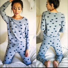 Chaser Blue Hearts Cozy Knit Full Set Sweatshirt & Drawstring Joggers Super Soft Lightweight And Cozy Comfy Blue Long Sleeve Sleepwear, Blue Long Sleeve Sleepwear For Fall, Comfy Long Sleeve Blue Sleepwear, Casual Long Sleeve Sleepwear With Heart Print, Blue Comfortable Tops With Relaxed Fit, Cute Blue Winter Sleepwear, Cute Heart Print Tops For Loungewear, Casual Blue Long Sleeve Sleepwear, Trendy Heart Print Tops For Loungewear