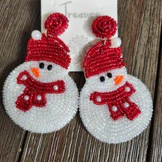 Christmas Snowman Earrings Christmas Crafts For Teens, Cute Christmas Crafts, Pastel Goth Earrings, Snowman Earrings, Vintage Drop Earrings, Black And White Earrings, Steampunk Earrings, Goth Earrings, Moon And Star Earrings