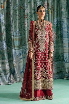 Elegant Maroon Kameez Trouser Dupatta Pakistani Wedding Dress Pakistani Bridal Couture, Eastern Dresses, Zardosi Work, Raw Silk Fabric, Pakistani Wedding Dress, Pakistani Dresses Casual, Pakistani Dress, Pakistani Wedding Dresses, Net Dupatta