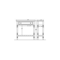 a drawing of a table with two drawers