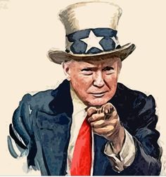 an image of a man wearing a hat and tie with the american flag on it