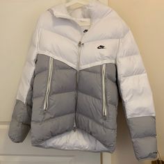 Don't Hesitate To Bid. Men's Nike, Nike Jacket, Gray White, New Product, Nike Men, Mens Jackets, Jackets & Coats, Man Shop, Brand New