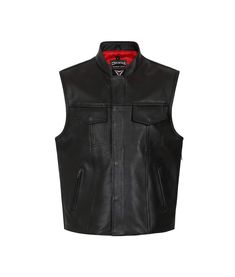 The Reyes vest is expertly crafted from premium-grade, full-grain cowhide leather, offering both strength and luxury. Designed for durability, this sturdy leather vest features a secure zip and popper stud front fastening, ensuring long-lasting wear. With expandable zipped sides, you can easily increase the vest's width by up to 4 inches, making it perfect for layering over your gear. Inspired by the iconic 'Sons of Anarchy' style, the Reyes combines rugged appeal with the high-quality craftsman Biker Style Vest Outerwear For Biker Events, Biker Style Vest For Biker Events, Black Leather Vest For Motorcycling, Black Leather Motorcycle Vest, Moto Vest For Biker Events In Fall, Outdoor Leather Vest With Pockets, Moto Style Vest For Biker Events In Fall, Sleeveless Leather Outerwear For Biker Events, Sleeveless Leather Jacket For Biker Events