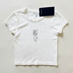 Bnwt Brandy Melville/John Galt Angel Baby Cherub Teddy Bear Onesie Pajama Ashlyn Graphic T-Shirt Thick Cotton Kewpie 17 X 13 Teddy Bear Onesie, Brandy Melville Shirts, Bear Onesie, Cherub Baby, Brandy Melville Shorts, Blue Striped Top, T Shirt Png, Onesie Pajamas, John Galt