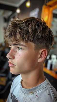 The Best 25 French Crop Haircuts for Men (Detailed Gallery) | Best & Cool French Crop Haircut Ideas For Men Taper Fringe Boys, Boys French Crop Haircut, How To Boys Haircut, Front Fringe Hairstyles Men, Boys Alpaca Haircut, Hair Cuts For Teenagers Boys, Boys Hair Short Sides Long Top, Boys Haircut Teenage, Tapered Fringe Men