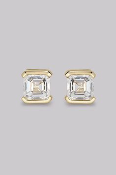 Asscher Diamond Stud Earrings (1ct) - APM Monaco Ascher Cut, Apm Monaco, Asscher Diamond, Diamond Gift, Diamond Stud Earrings, Unisex Jewelry, Diamond Stud, Accessories Bracelets, Everyday Jewelry