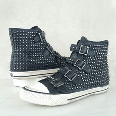 Classic Leather High Top Sneakers With Urban Edge. Cap Toe. Side Zip Closure. Four Straps. Silver Metal Studs All Over. Leather Upper. Leather And Fabric Lining. White Rubber Sole. Size: 44 / Us 11. Nwb. Never Worn. Comes With Original Box. Can Provide More Pictures And Info Upon Request. Reasonable Offer Only Please :) Edgy Leather High-top Sneakers, Casual Lace-up Sneakers With Rivets, Edgy Leather High-top Sneakers With Studded Outsoles, Punk Low-top Sneakers With Studded Outsoles, Edgy Leather Lace-up Sneakers, Punk Style Leather High-top Sneakers, Casual Leather Sneakers With Rivets, Edgy Leather Sneakers With Round Toe, Low-top Leather Sneakers With Rivets