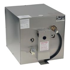 a large metal box with two wires attached to the front and back of it's enclosure