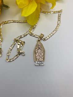 GOLD PLATED Tarnish free/won't turn your skin green with proper care Pendants and Chains are gold plated 5 times for a long lasting durable shine Guadalupe Necklace, Green Collection, St Jude, Cross Jewelry, Eye Protection, Rope Chain, Necklace Set, Your Skin, Gold Jewelry