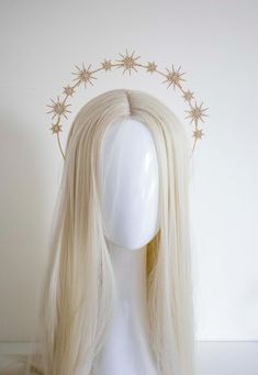 M Gold Stars  Headband - Panmilli halo crown Bridal Gold celestial Headband, Gold Galaxy Stars and Moon Bridal Crown, Gold Bridal Halo Crown, Stars and Moon Headband This crown will be a great addition to the fine art photography, wedding, it is suitable as a prop for pregnancy photo-shoot, enhance your festival outfit, fort make-up artist, Ball, Party... This romantic headband is handcrafted using an array of gold and gold tone flower shapes, metal components, crystals and glass pearls.  You will love this headdress and it will serve you well. The Halo Headpiece from Panmilli  are works of art, each piece is made by hand with love and passion Thank you for your interest and we look forward to your order :) You can find more crowns in our shop: www.panmilli.etsy.com You can start following Celestial Headband, Moon Headpiece, Sun Headband, Headband Photoshoot, Moon Headband, Fine Art Photography Wedding, Crown Goddess, Moon Crown, Halo Headpiece