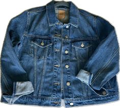 Gap Relaxed Fit Denim Jacket For Spring, Gap Relaxed Fit Denim Jacket, Gap Relaxed Fit Medium Wash Denim Jacket, Trendy Gap Denim Jacket, Gap Denim Fall Outerwear, Gap Dark Wash Denim Outerwear, Casual Gap Denim Jacket For Fall, Gap Denim Blue Jacket For Fall, Gap Denim Blue Outerwear For Fall