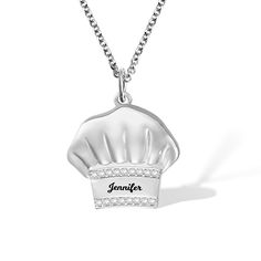 Meaningful Necklace - Every chef has a unique hat, wearing a chef hat necklace with a name, not only can play a decorative role, but also a status symbol.Dainty Necklace - A pendant in the shape of a chef's hat, which is not only cute but also can custom your name or any words you like on the hat pendant.Suitable for Gifts - A wonderful gift for chefs, cooking enthusiasts, mothers, daughters, best friends. It would be the perfect gift for that special someone or pleasure for yourself.​ Adjustable Stainless Steel Charm Necklace For Anniversary, Customizable Metal Necklace With Adjustable Fit, Customizable Adjustable Metal Necklaces, Customizable Adjustable Sterling Silver Charm Necklace, Customizable Adjustable Metal Necklace, Adjustable Customizable Sterling Silver Charm Necklaces, Adjustable White Gold Pendant Charm Necklace, Adjustable Metal Charm Necklaces For Anniversary, Adjustable Stainless Steel Necklace For Birthday