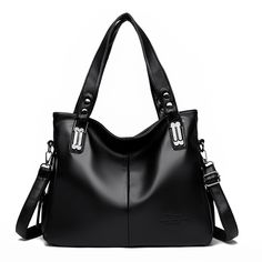 Color: Black Black Faux Leather Shoulder Bag With Single Strap, Black Soft Faux Leather Shoulder Bag, Black Leather Bag With Single Shoulder Strap, Black Leather Satchel With Single Shoulder Strap, Black Hobo Bag With Top Handle, Black Hobo Bag With Single Shoulder Strap, Black Top Handle Hobo Bag, Black Soft Leather Tote Shoulder Bag, Black Soft Leather Top Handle Shoulder Bag