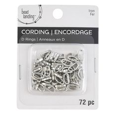 an assortment of metal rings in a package on a white background with the words cording encorage