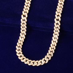 Iced Out Cuban Link Necklace - Queendom Treasurez Gold Cuban Link Jewelry With Cubic Zirconia, Gold Cubic Zirconia Chain Necklace, Dazzling Cubic Zirconia Cuban Link Necklace, Elegant Gold Iced Out Cuban Link Necklace, Dazzling Gold Cuban Link Necklace, Rose Gold Crystal Jewelry Iced Out, Gold Iced Out Cuban Link Jewelry, Diamond White Iced Out Cuban Link Chain Necklace, Diamond Cuban Link Necklace With Rhinestones